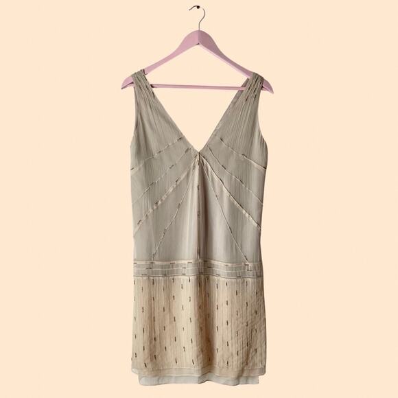 Hoss Intropia Anthropologie Silk Beaded Dress Size 36